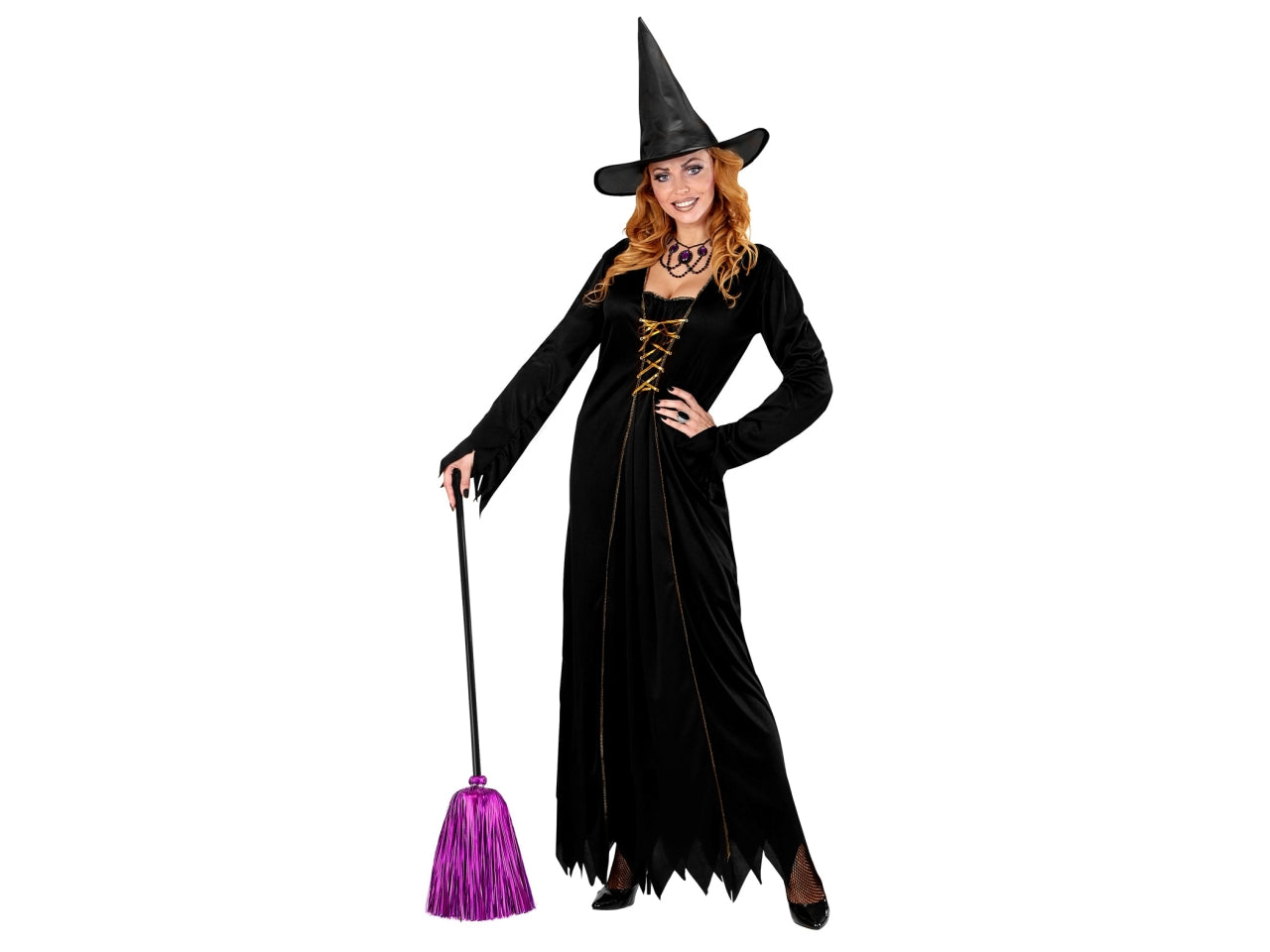 Scopa da strega in fili di lame' viola - misura 92cm