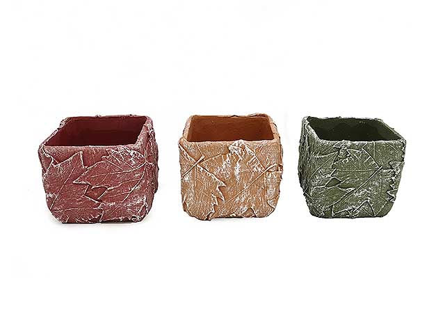 L.foglie cache pot 13,5xh.13cm 38486