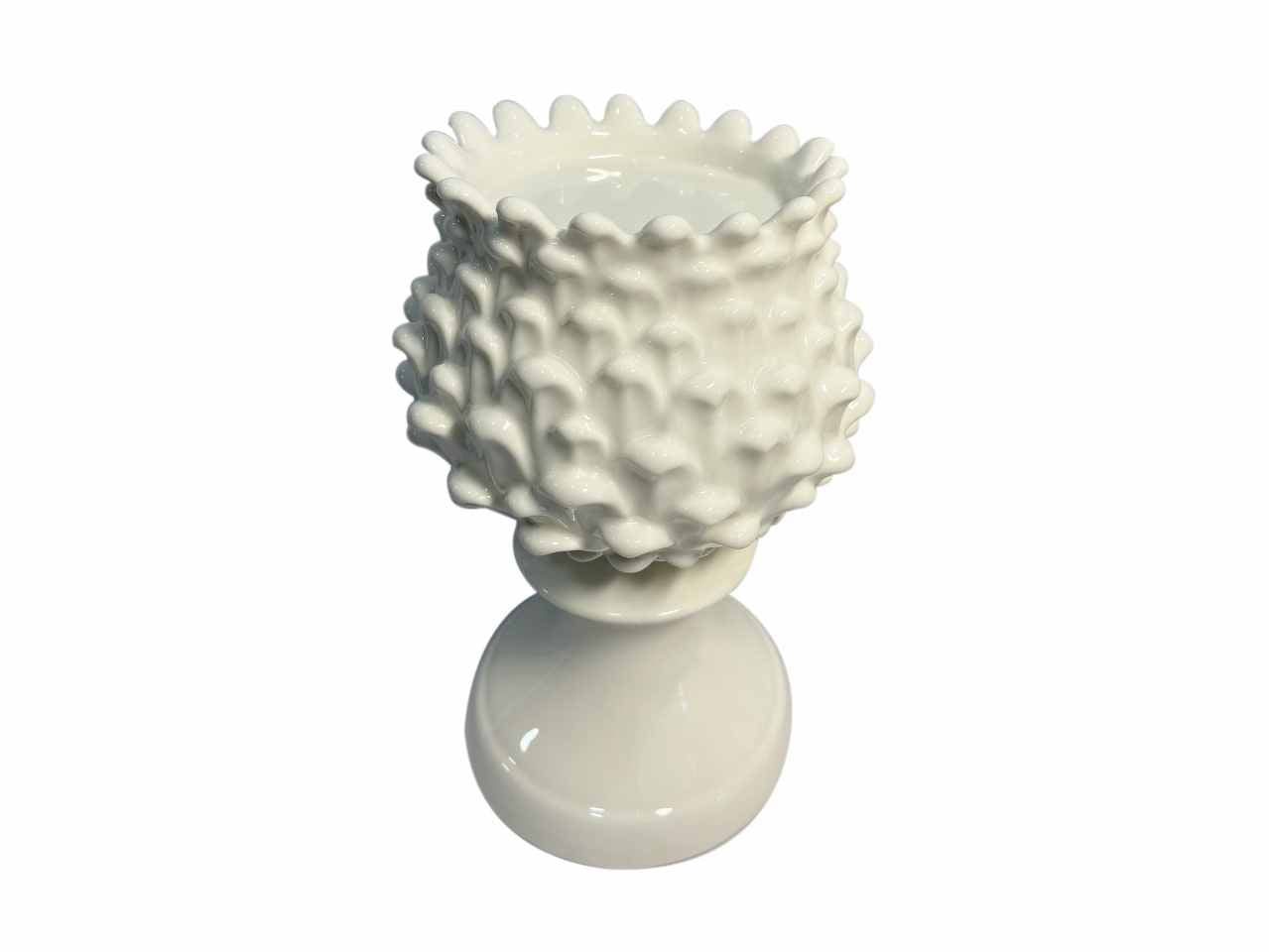 Calice profondo con base in ceramica bianca d14xh.22.5cm