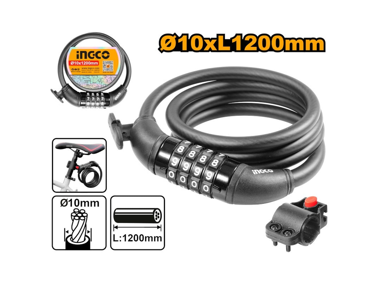 Lucchetto a catena Ingco 1x120cm con combinazione personalizzabile: sicurezza e praticitÃ 