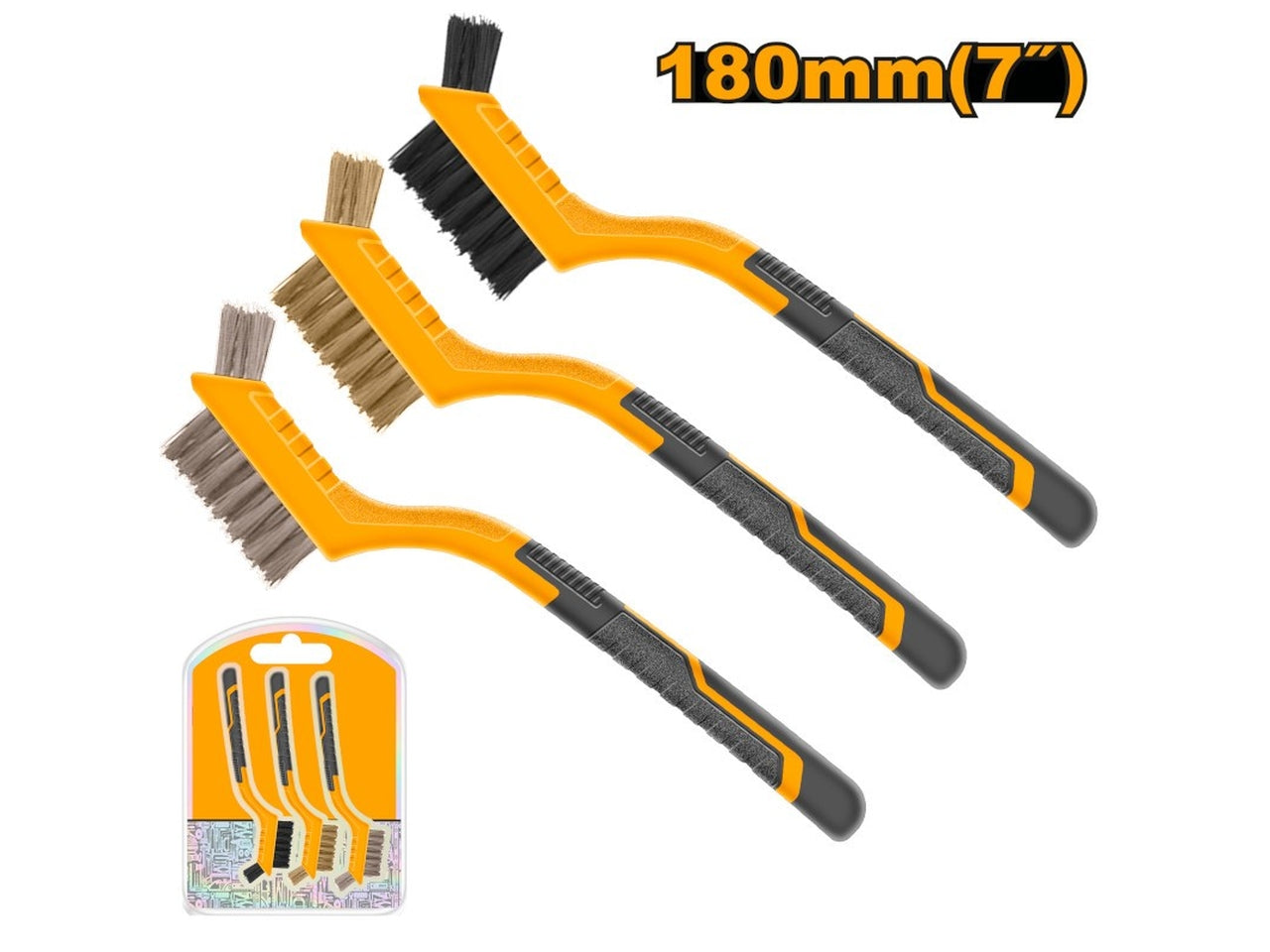 Spazzole abrasive 7 pollici con manico set da 3 spazzole