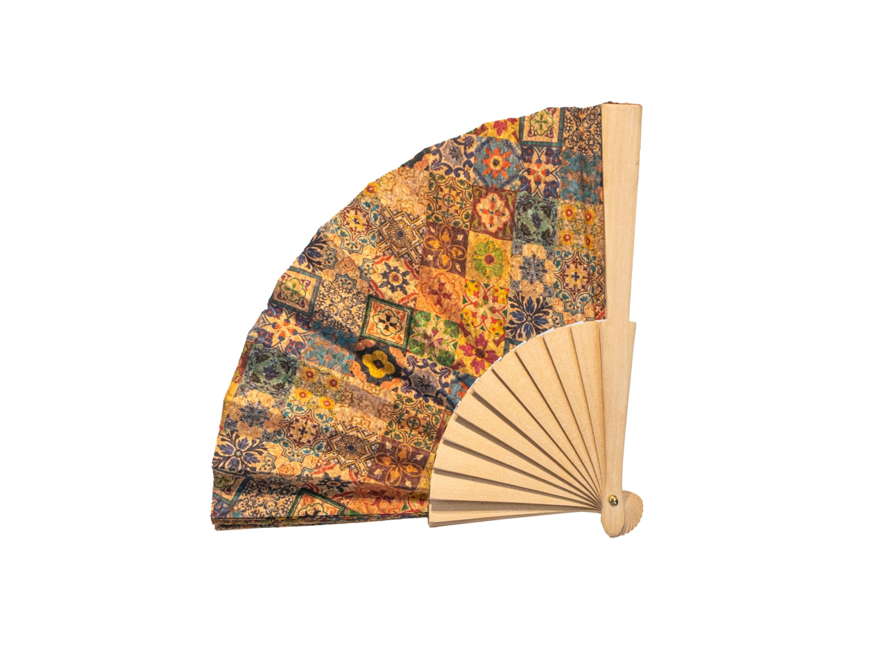 Ventaglio in stoffa effetto sughero