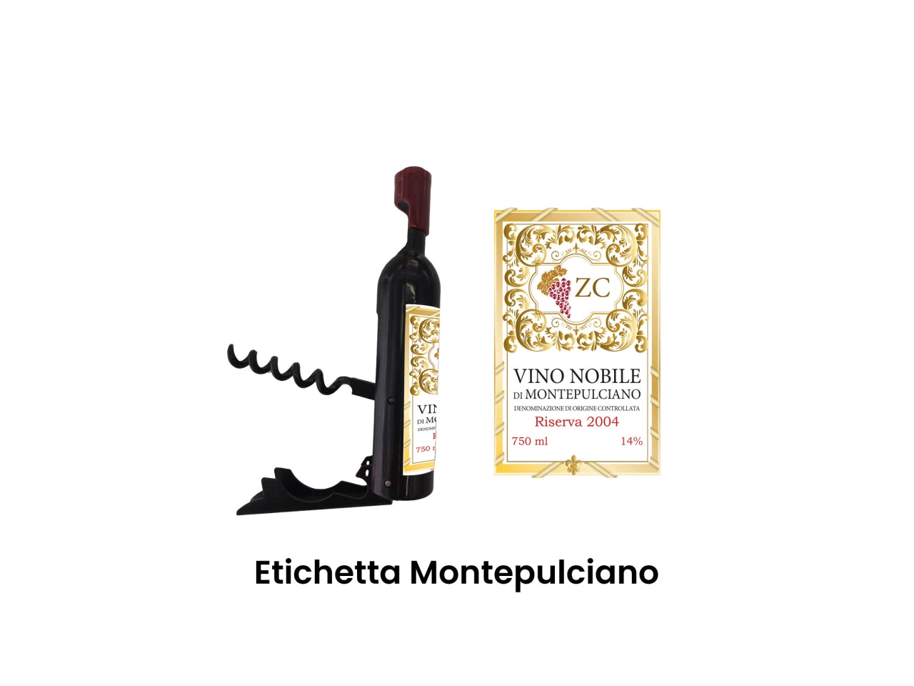 Apribottiglia in resina nobile di montepulciano con magnete