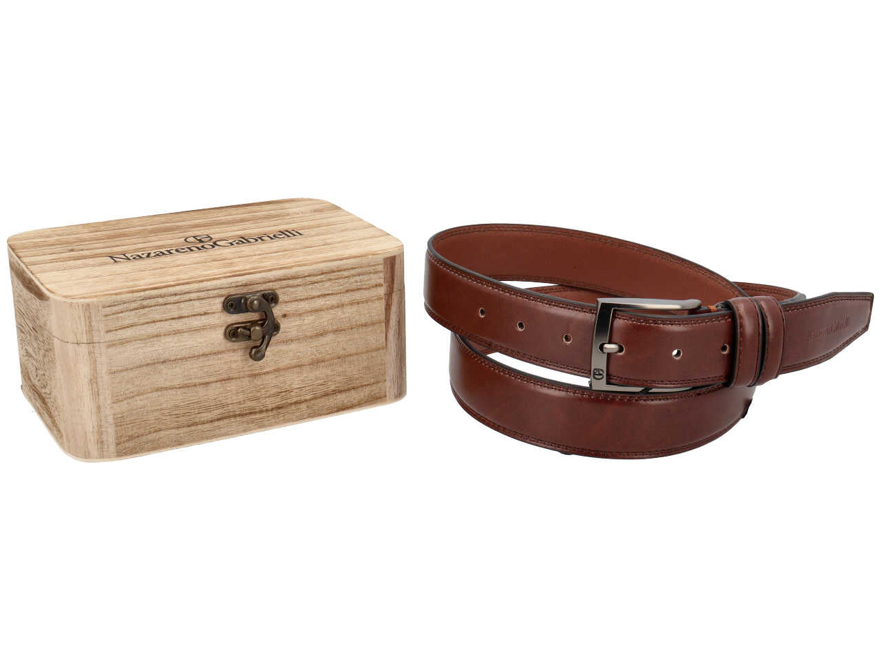 Cintura uomo nazareno gabrielli tabacco