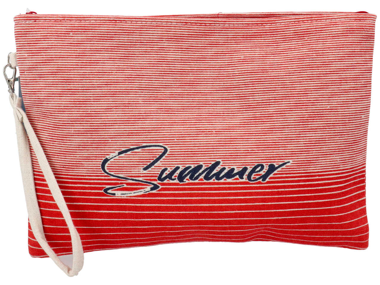 Pochette a mano summer a strisce 30x20cm colore rosso
