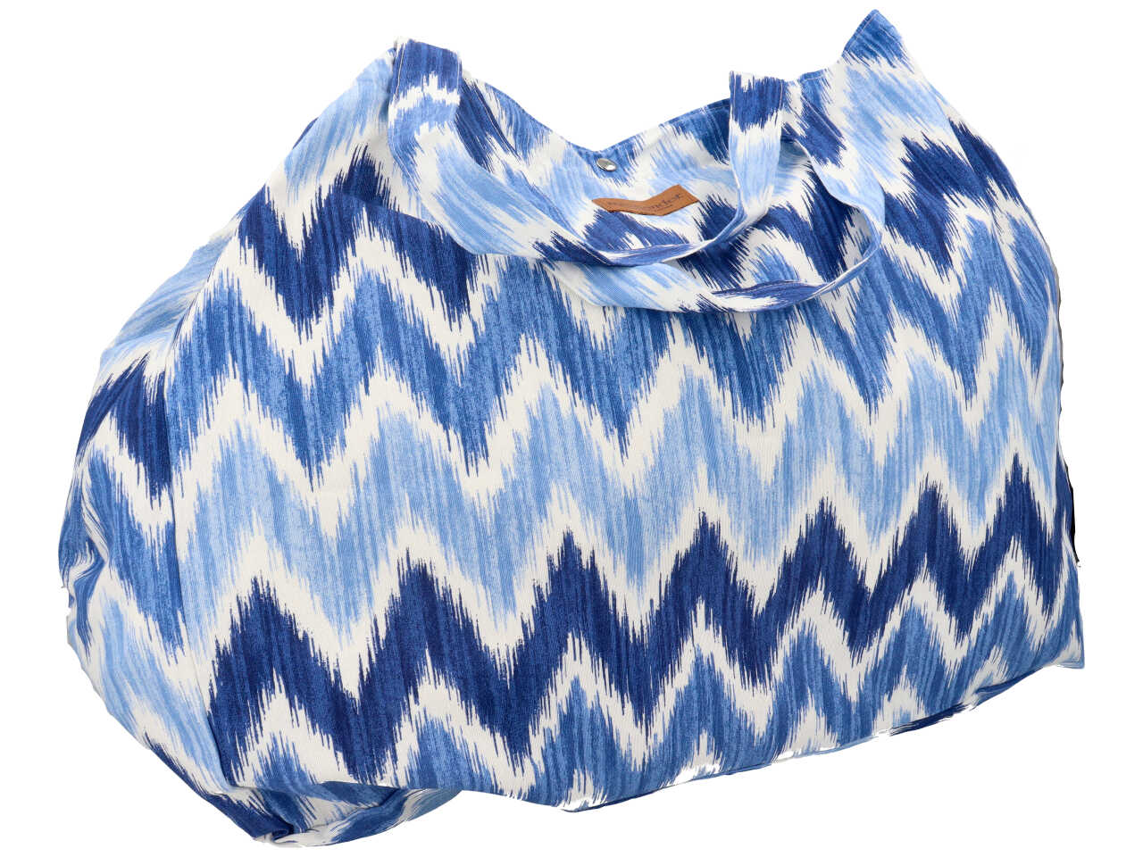 Borsa mare xxl loneta fantasia a zig zag colore rosso
