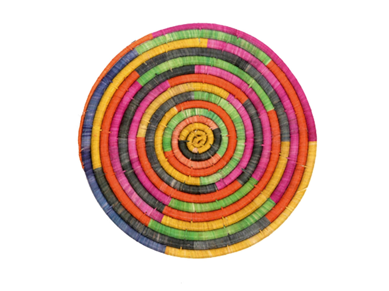 Sottopiatto tondo in rafia multicolor stile etnico diametro 35 cm - Missander