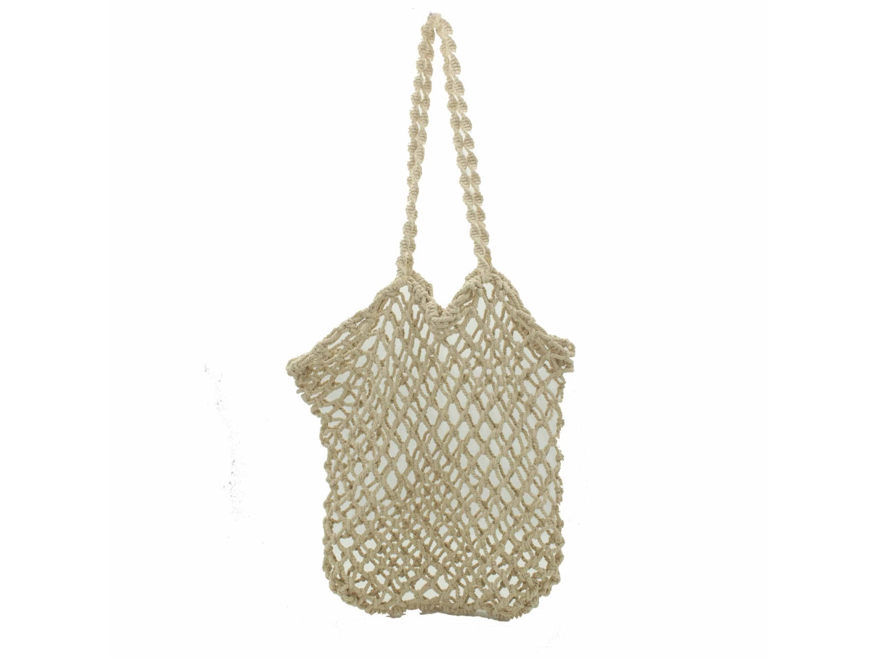 Borsa mare a rete macrame in corda cotone naturale 44x30 cm - Missander