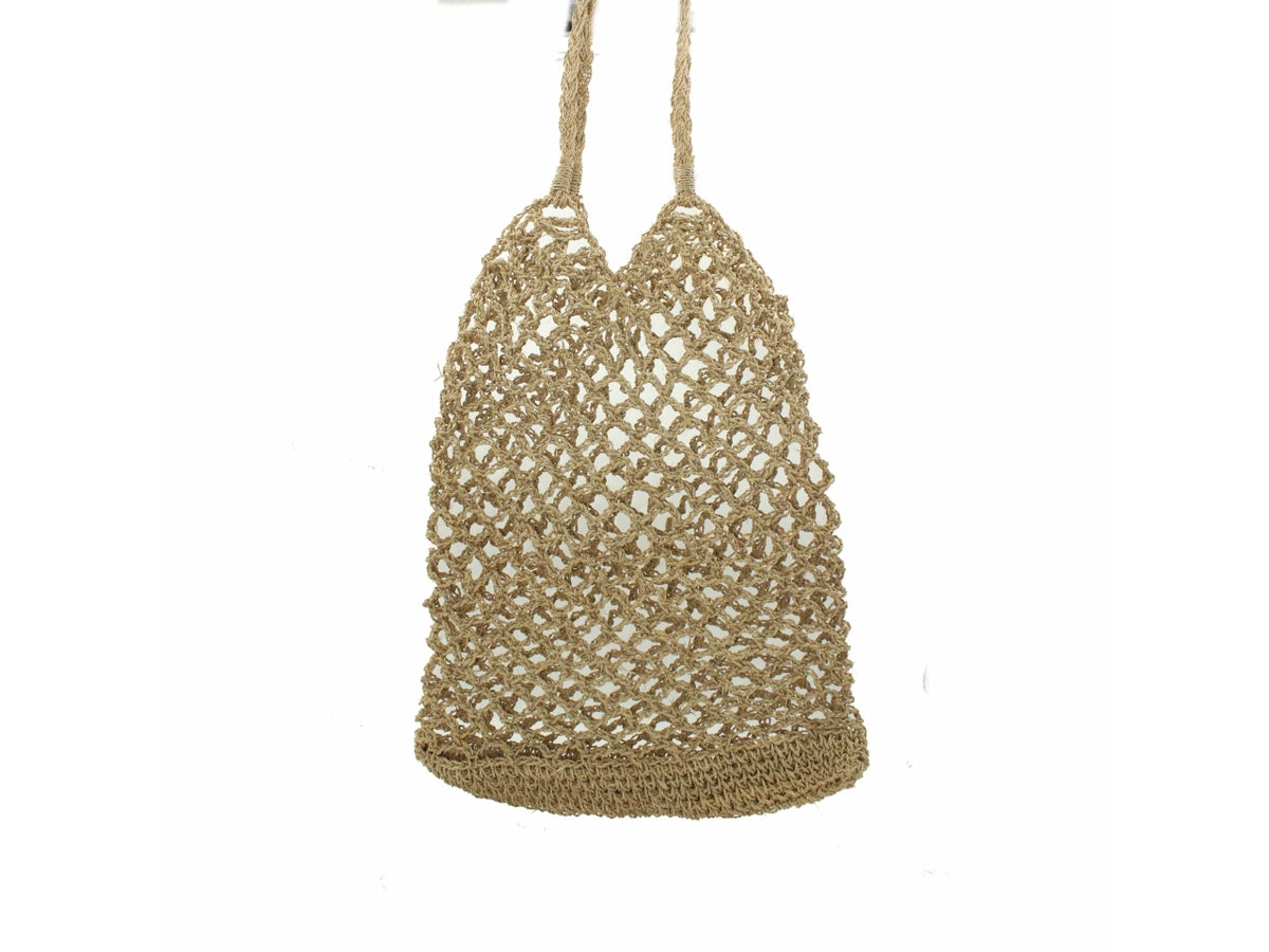 Borsa mare macrame in seagrass naturale macramÃ¨ 40x49 cm - Missander $
