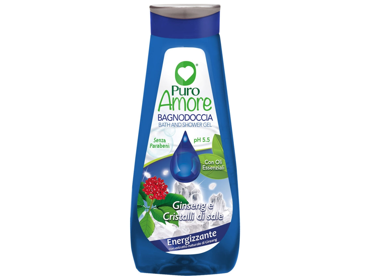 Puro amore bagnodoccia 750ml ginseng e cristalli di sale $