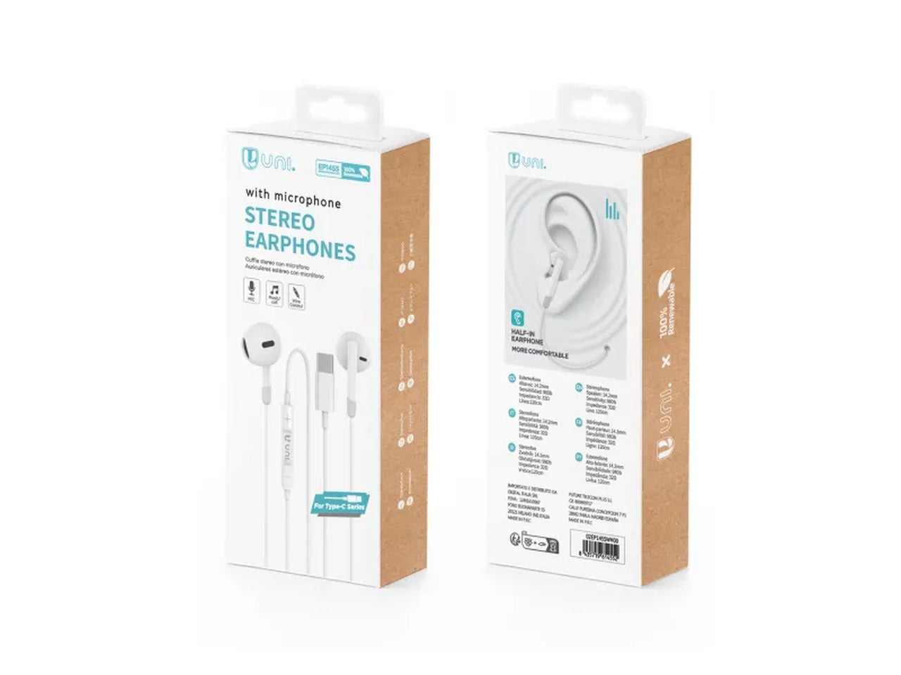 Auricolari cablati semi-in-ear con interfaccia Type-C e microfono CE