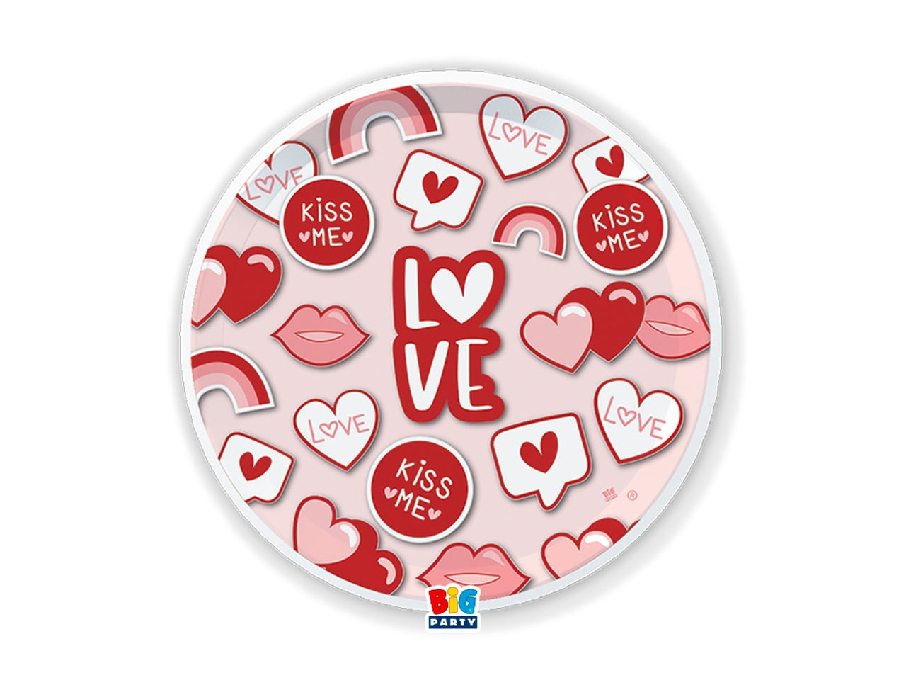 Piatti cm.22 love stickers la confezione comprende 6 piatti