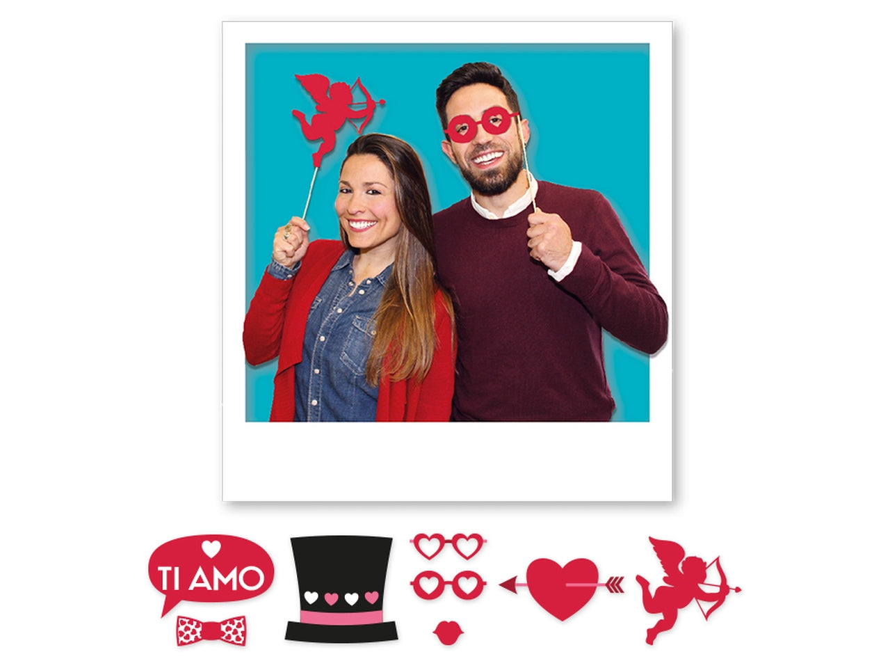 Maxi photo booth cm. 20 passion la confezione comprende 8 pezzi