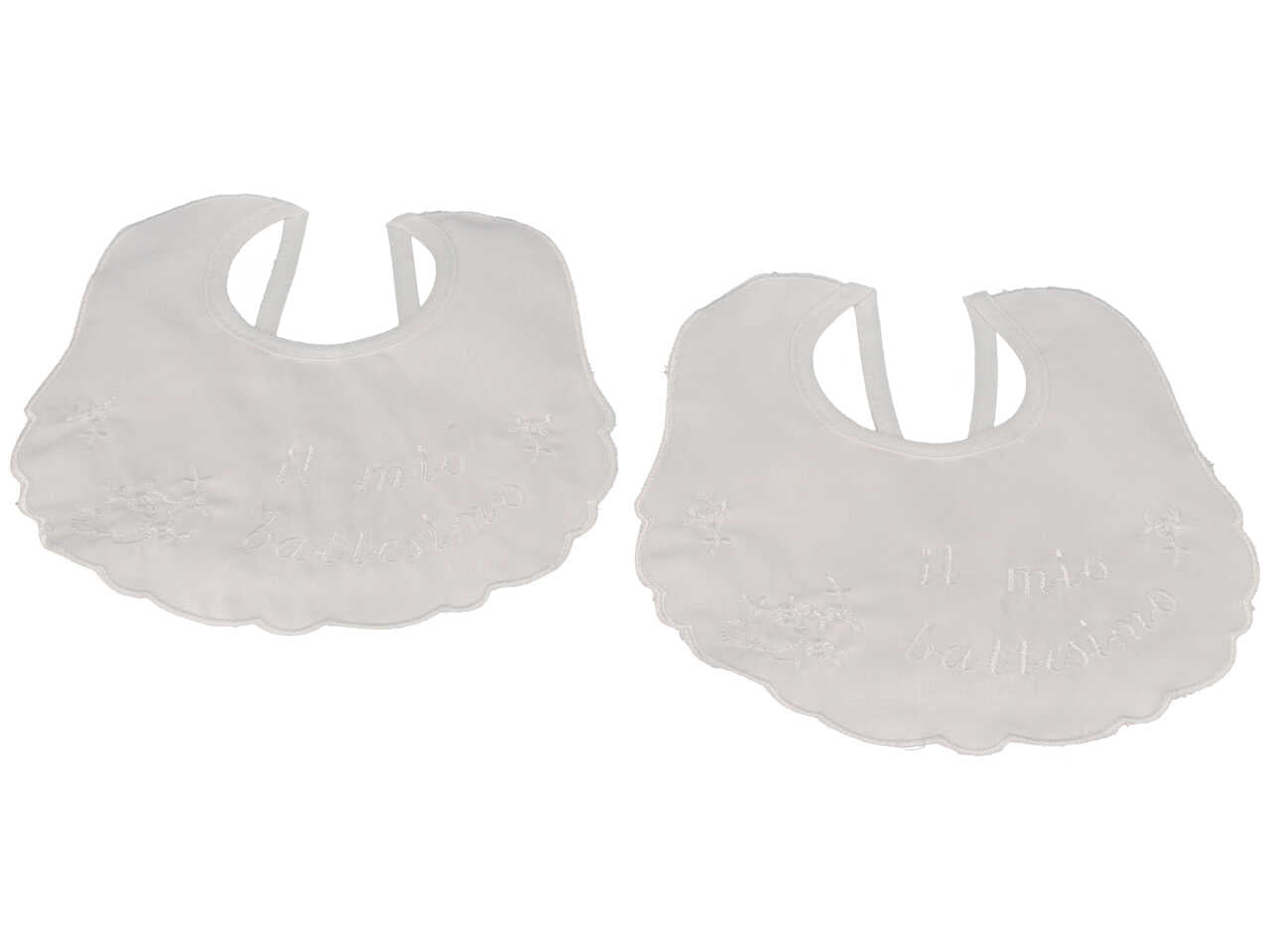 Bavetta da battesimo in cotone bianco - Dolci Sogni