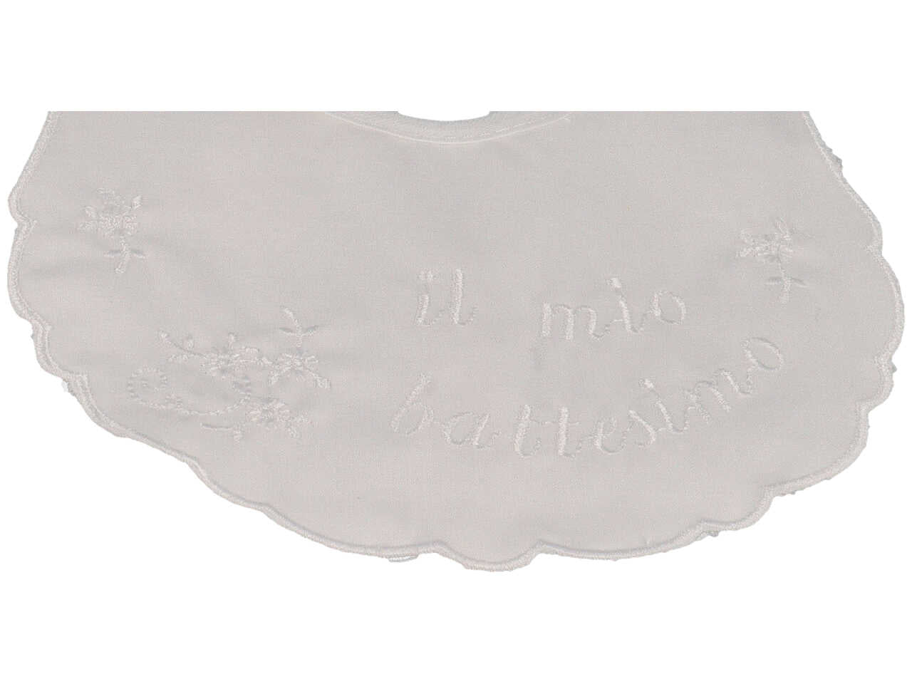 Bavetta da battesimo in cotone bianco - Dolci Sogni