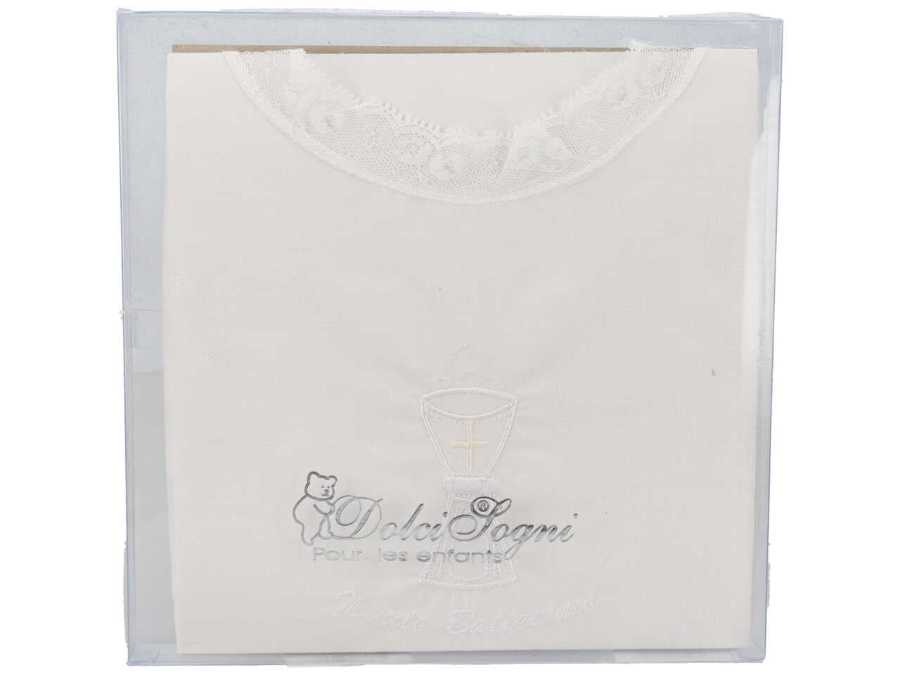 Camicina da battesimo in cotone bianco - Dolci Sogni