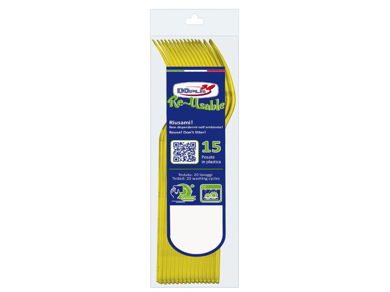 Forchette compact gialle - confezione da 15 forchette
