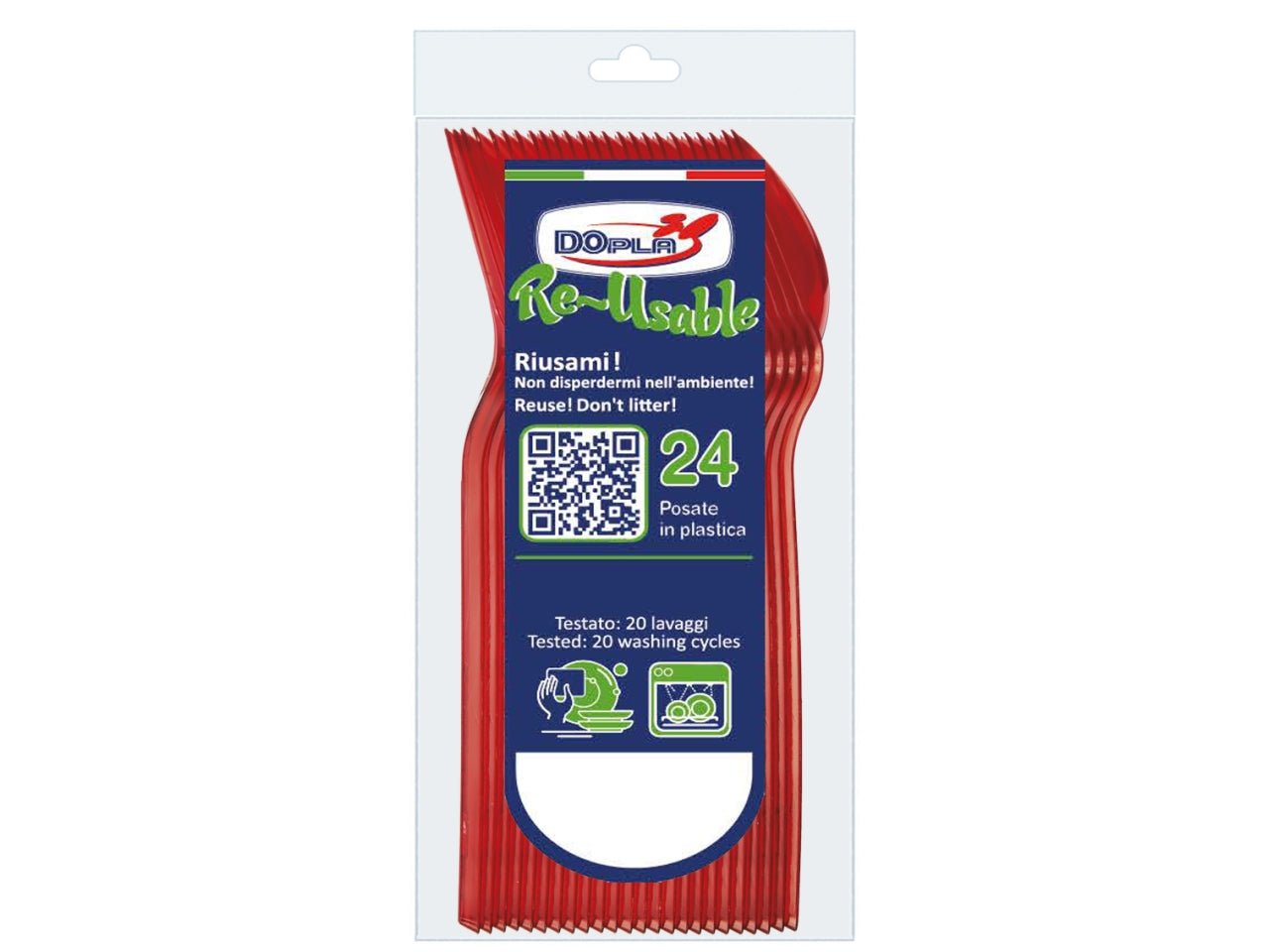 Cucchiaini dessert rossi - confezione da 24 cucchiaini