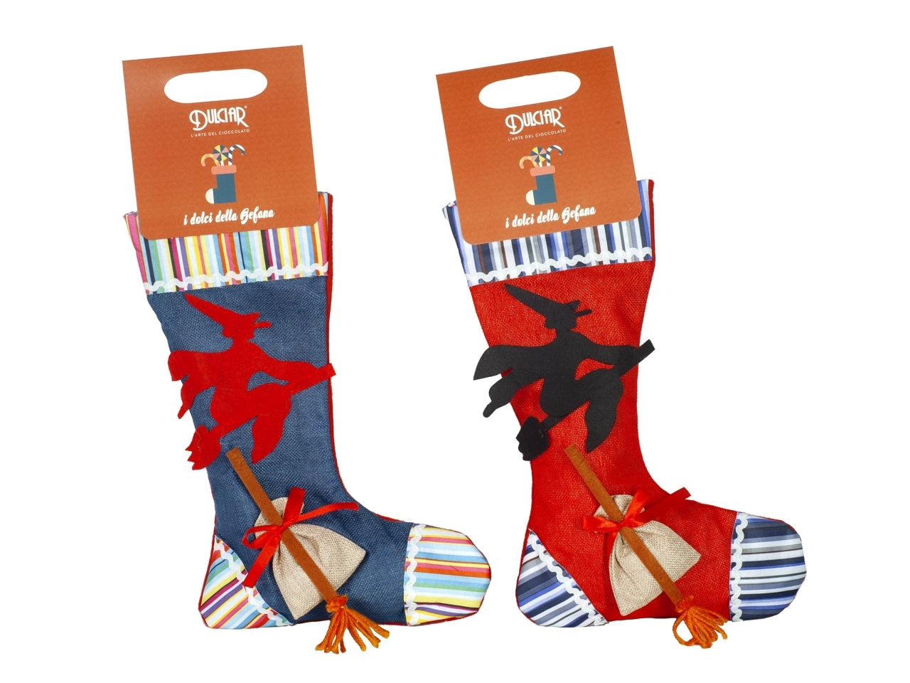 Calza fausta in juta con applicazioni 400gr