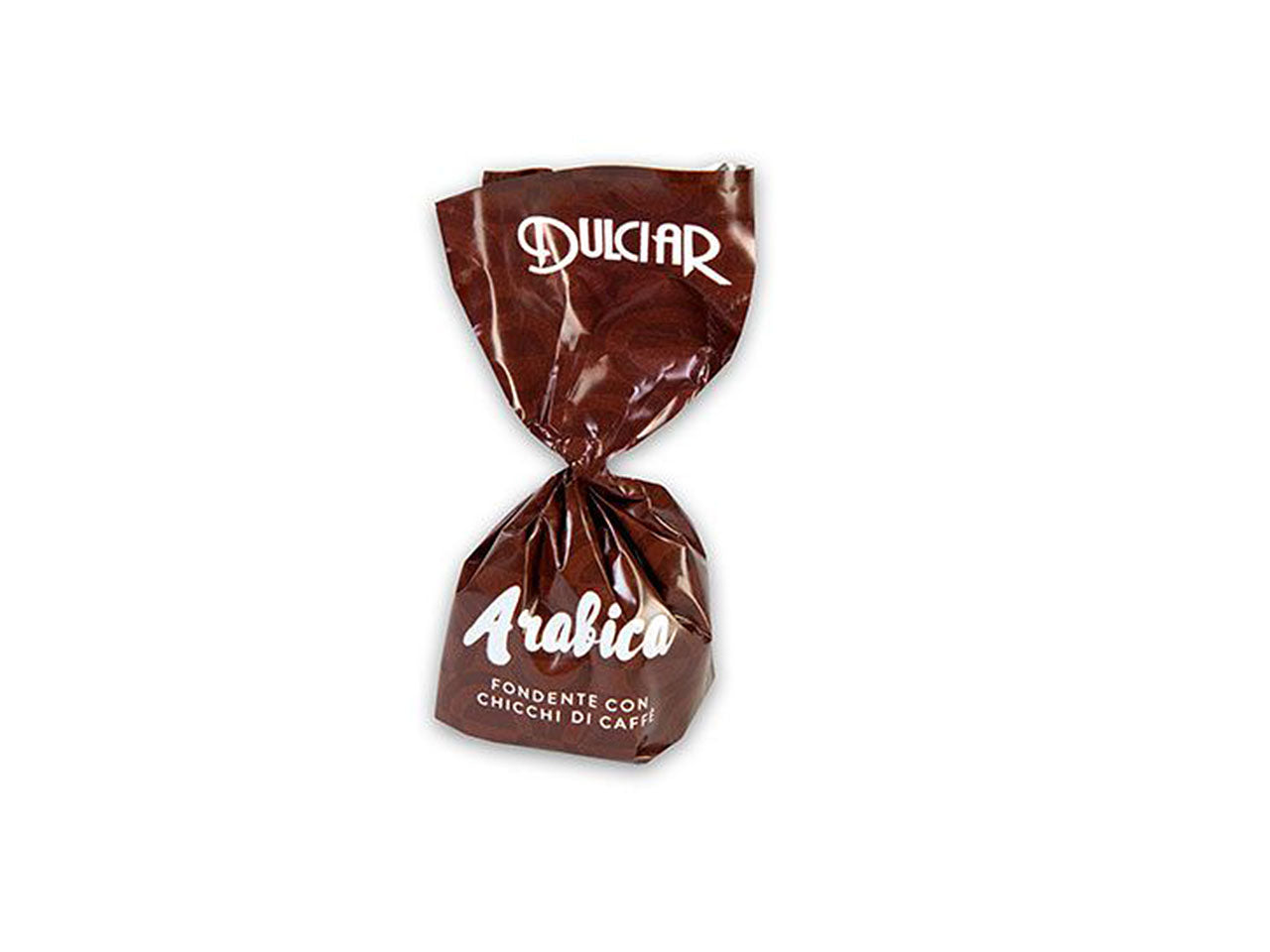 cioccolato extra fondente ripieno di crema al caffe' e chicchi di caffe' in busta da 120grammi