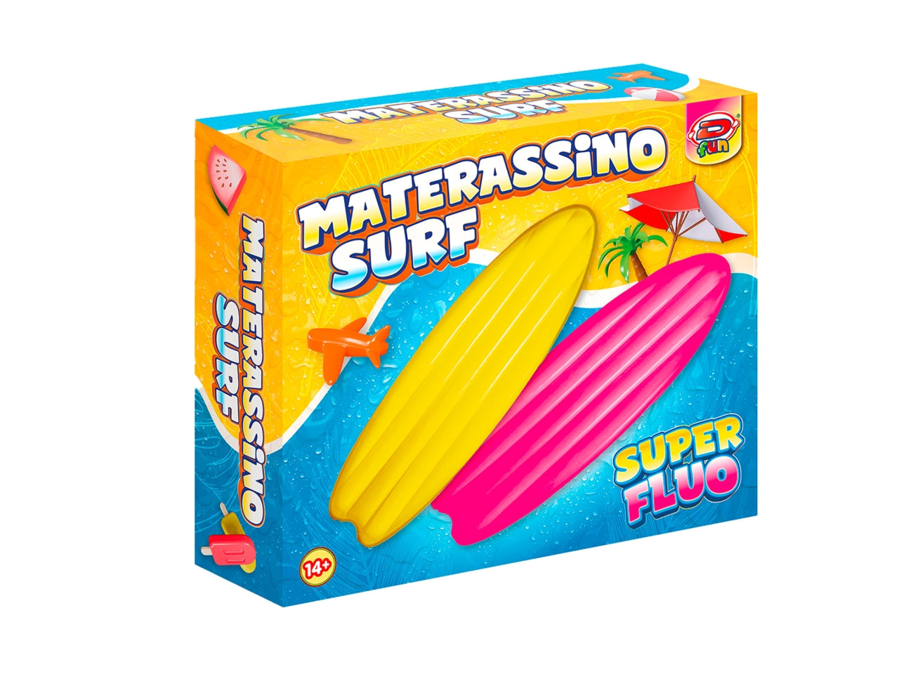 Materassino ovale 2 colori fluo assortiti in pvc 175x53 cm - Dfun