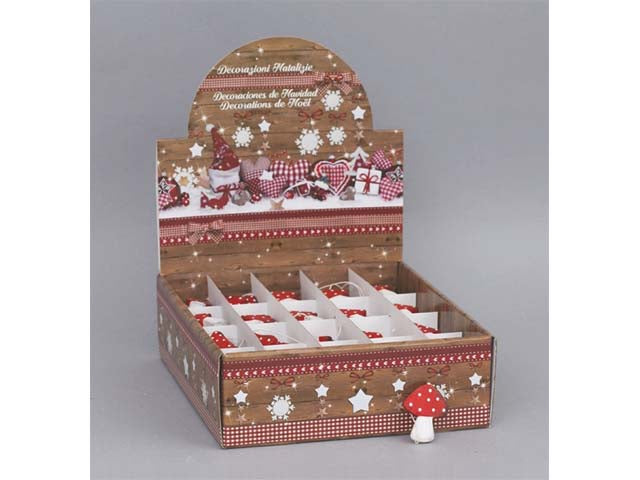 Appendino funghetto bianco/rosso 6cm ac-19048 $