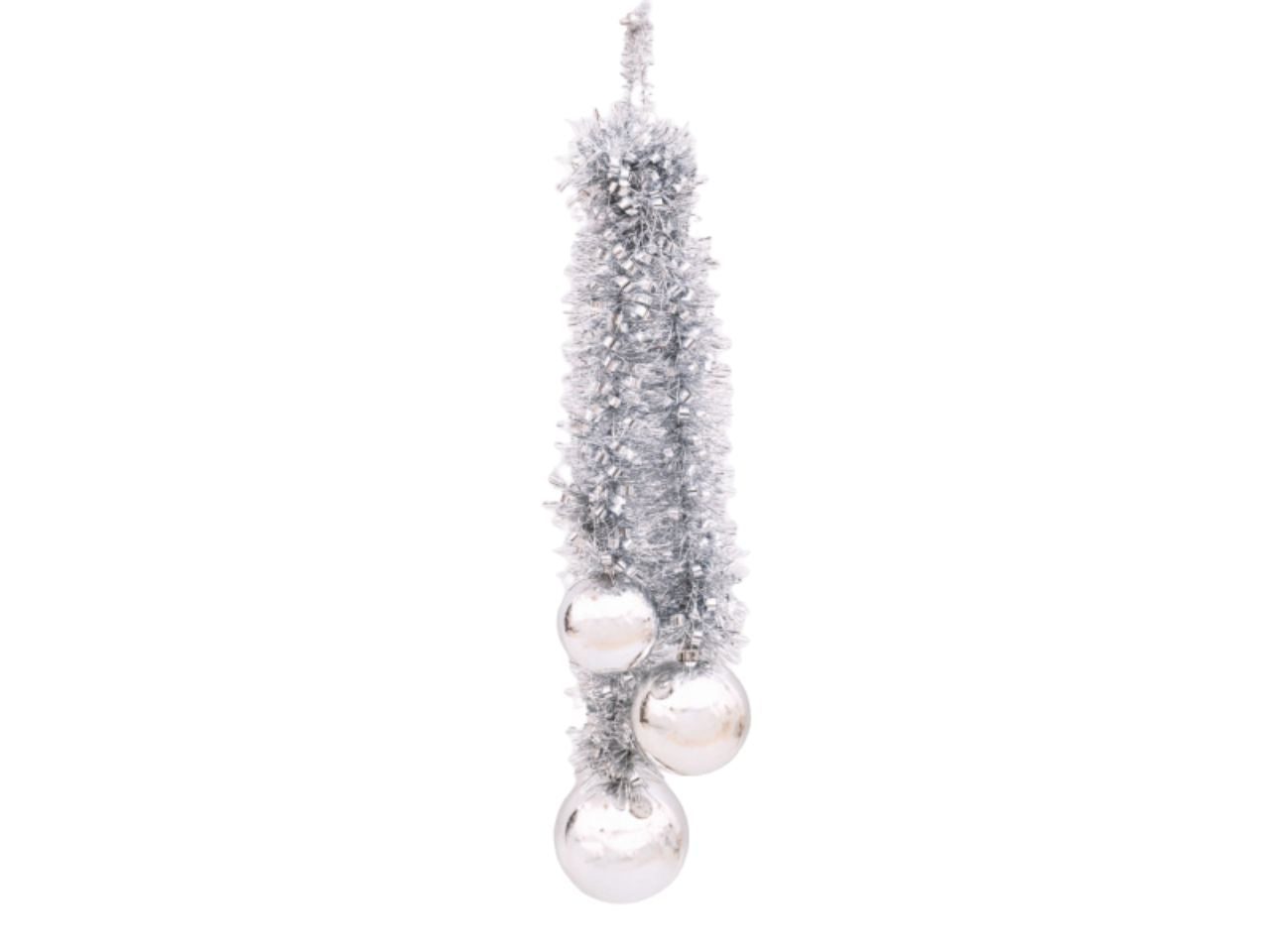 Appendino filo 80cm con 3 sfere argento