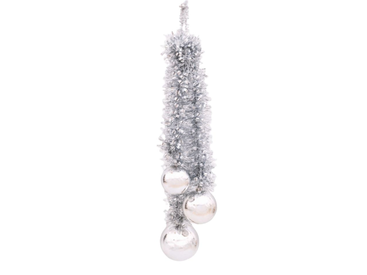 Appendino filo 80cm con 3 sfere argento