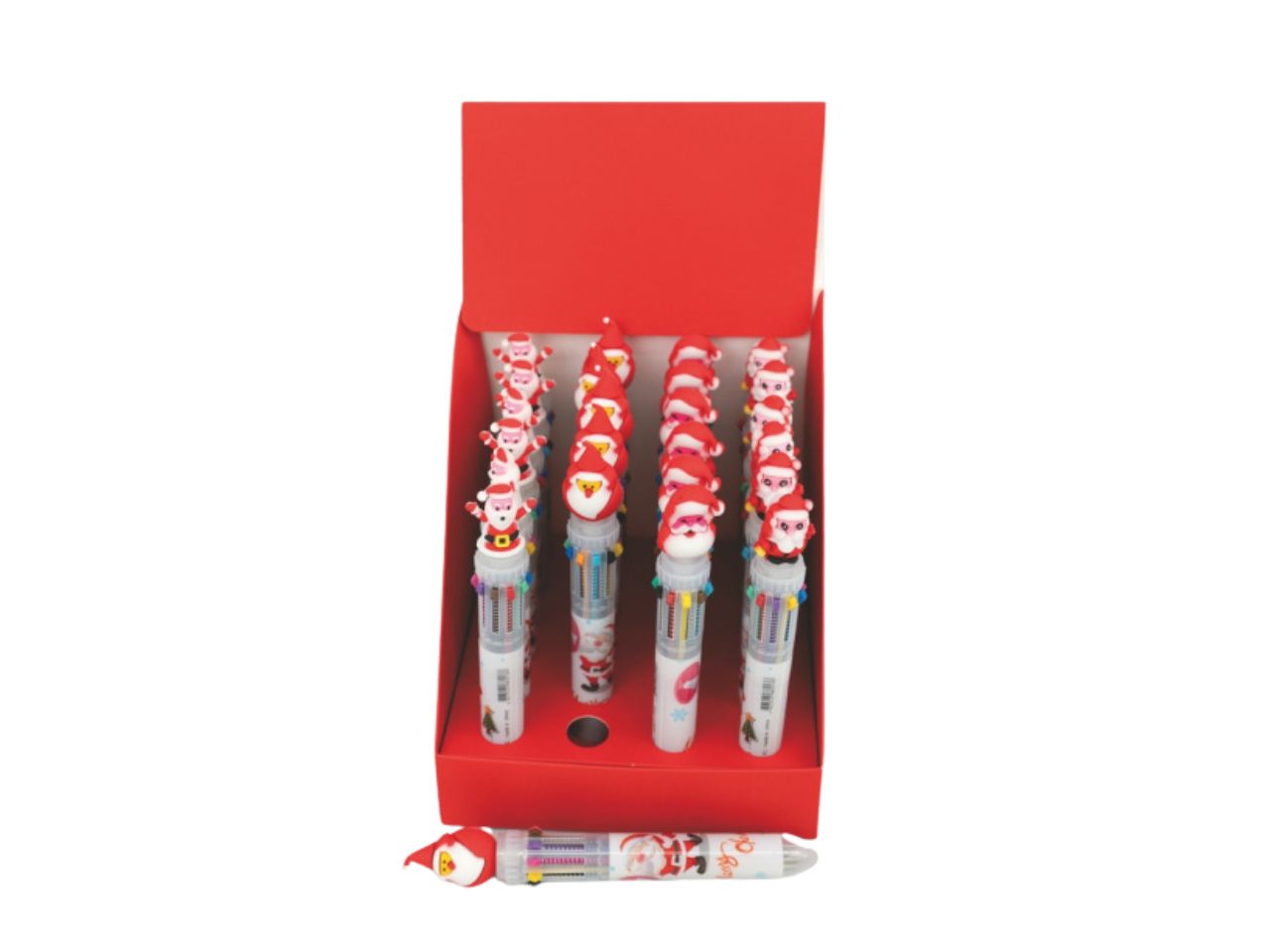 Penna natalizia 10colori con babbo natale assortite