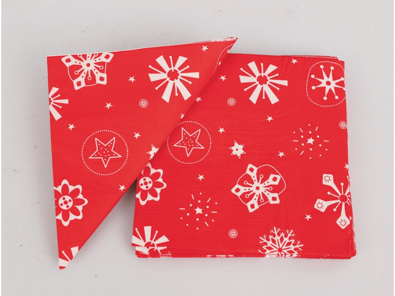 Tovaglioli di carta 17cm bianchi decoro fiocchi di neve set da 12 tovaglioli