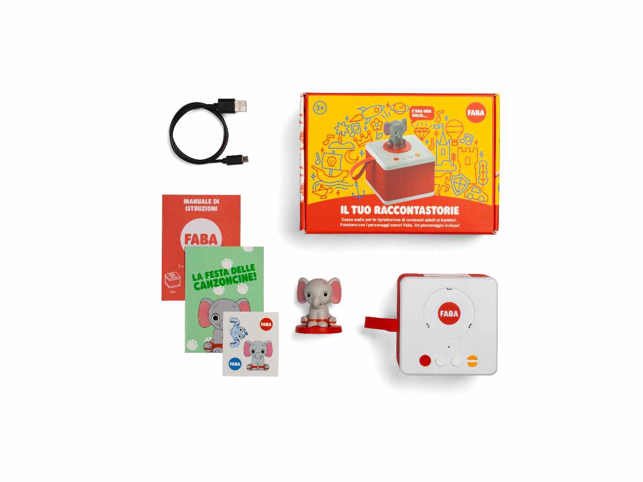 Racconta storie - faba starter set - bianco+ personaggio sonoro ele l'elefante