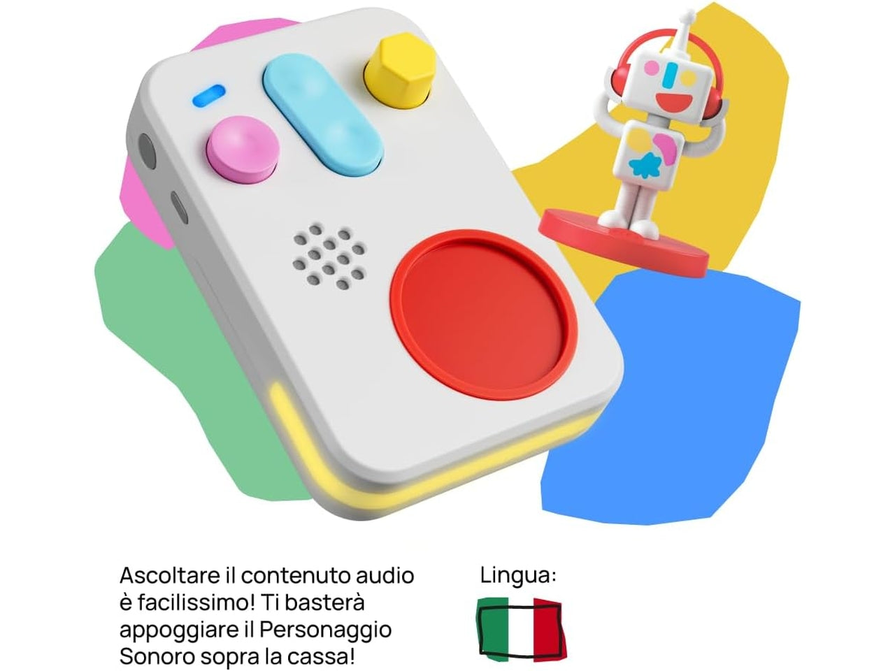 Raccontastorie interattivo per bambini con contenuti audio da 0 a 10 anni, Cassa audio con Personaggio Sonoro, Luce notturna, Routine nanna, Gioco educativo musicale, Versione Italiana | Faba