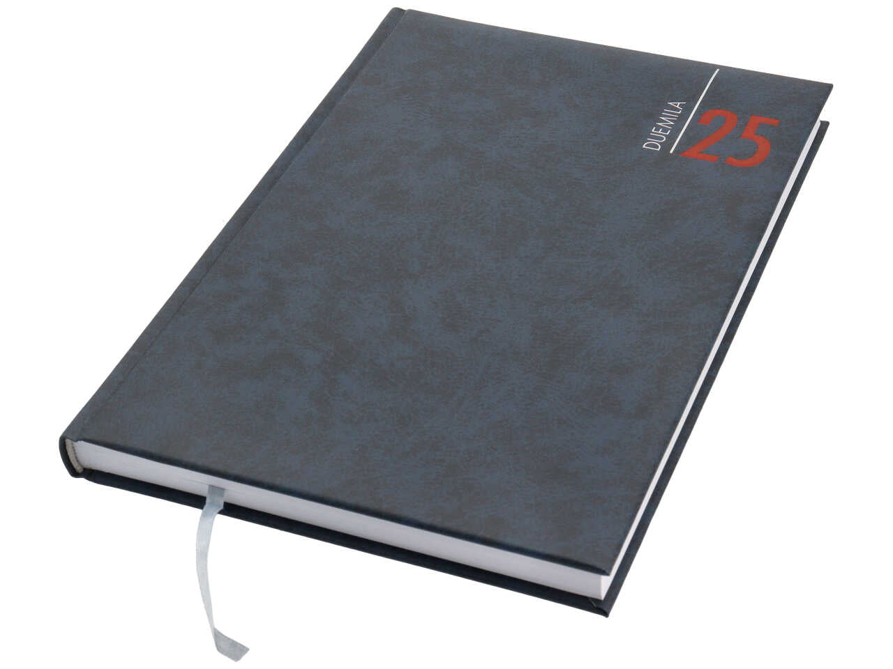 Agenda giornaliera 2025 blu con copertina imbottita, festivitÃ  e fine settimana segnalati, 17x24 cm - Gruppo Buffetti