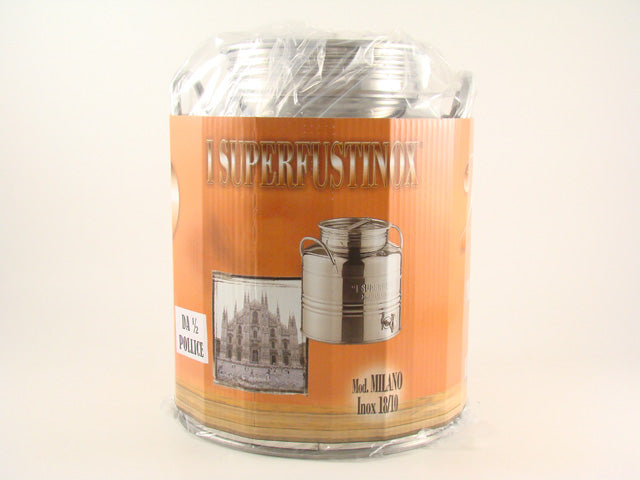 Fustino in acciaio inox 20lt bl con predisposizione rubinetto alto