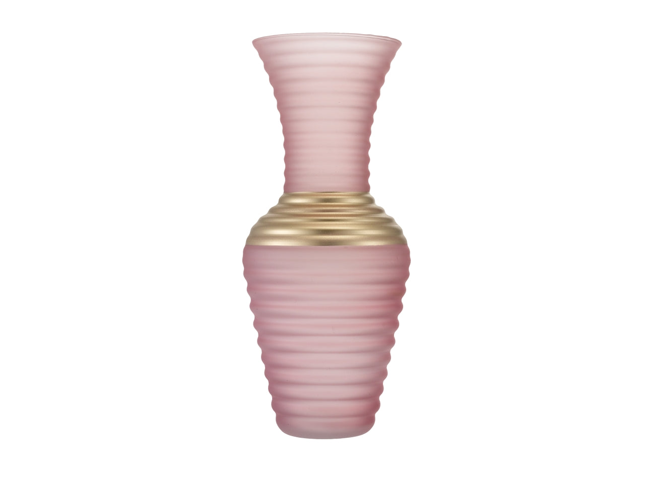 Vaso zora satinato h.37cm rosa e oro
