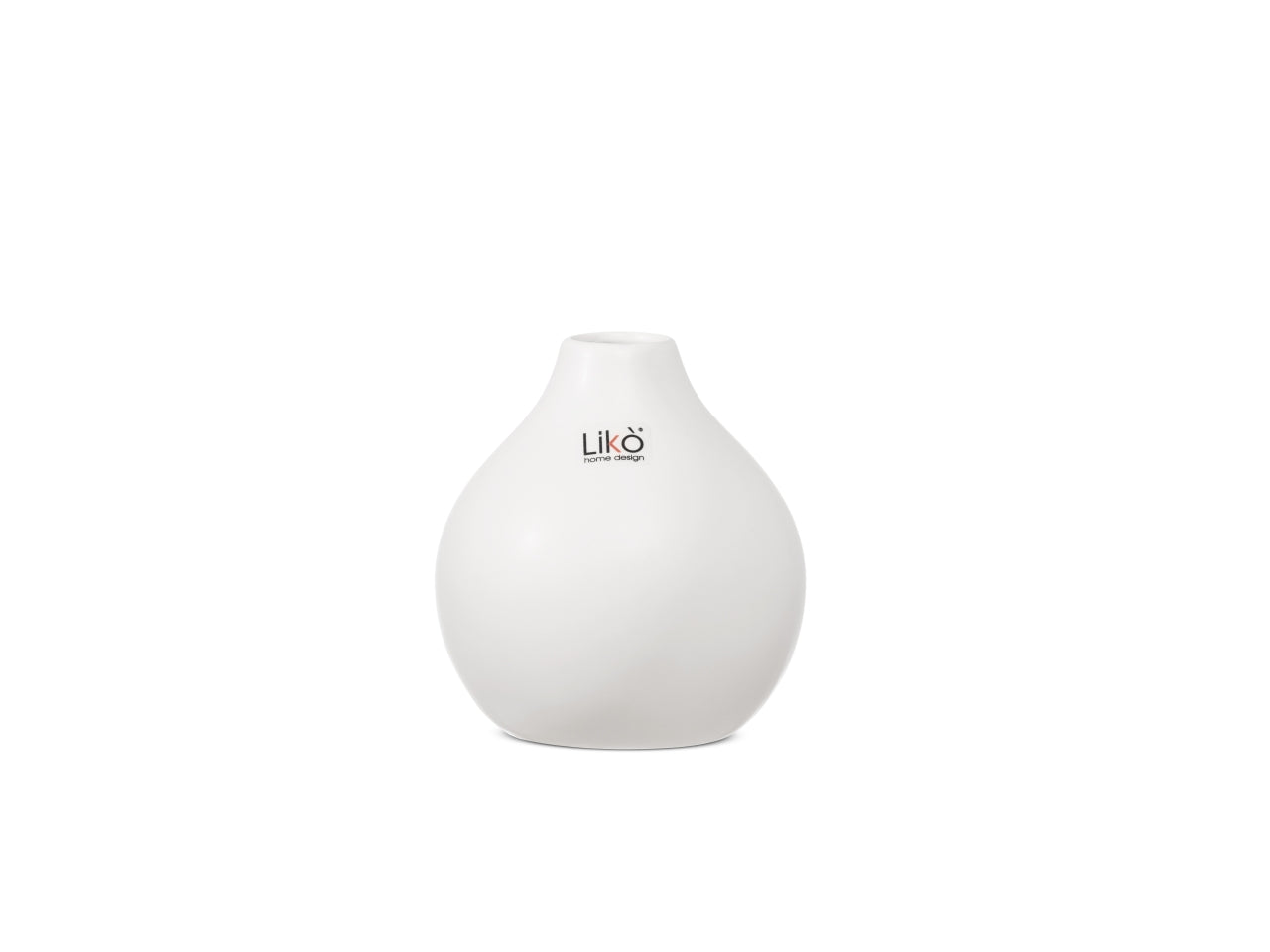 Vaso decorativo monofiore scandinavo in ceramica opaca bianco, 10x9 cm