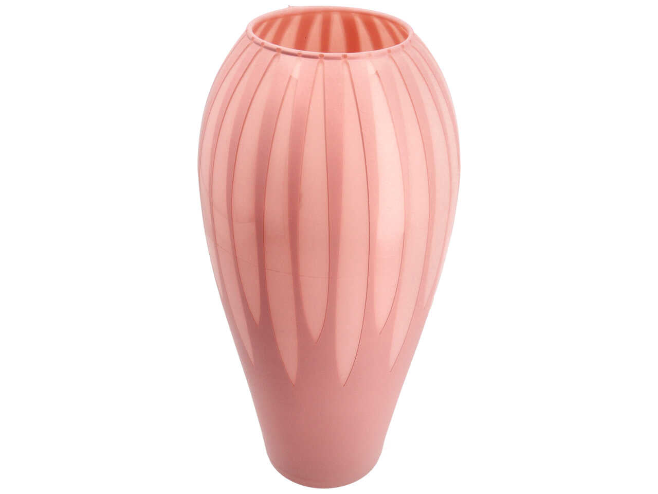 Vaso decorativo moderno in vetro opaco rosa forma cilindrica con decori lucidi, Fidelis Kobe h.37 cm - Franco