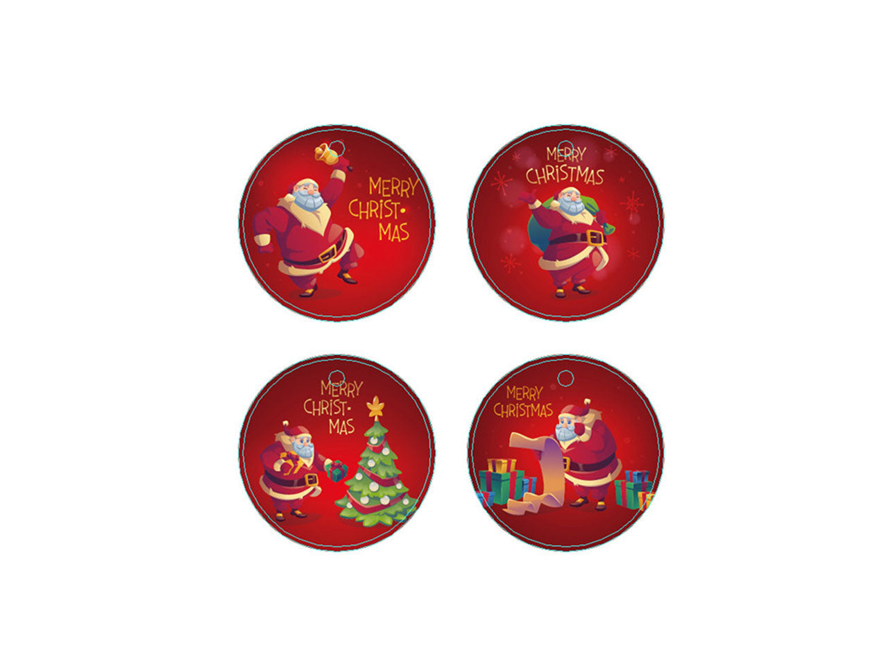 Etichetta babbo natale 400g 6x6cm set 6 etichette