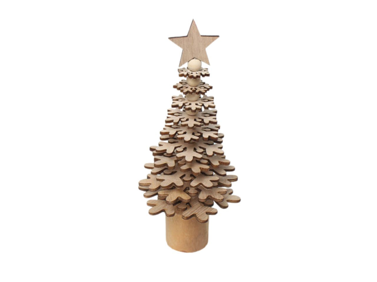 Albero di natale decorativo con rami a fiocchi di neve 18x8cm