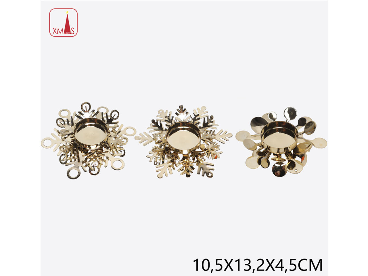 Portacandela natalizio 10,5x13,2x4,5cm