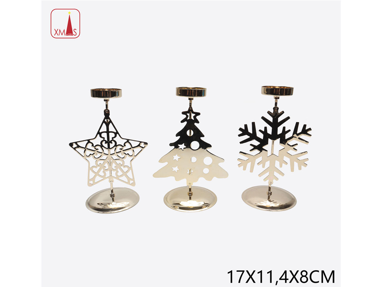 Portacandela natalizio 17x11,4x8cm