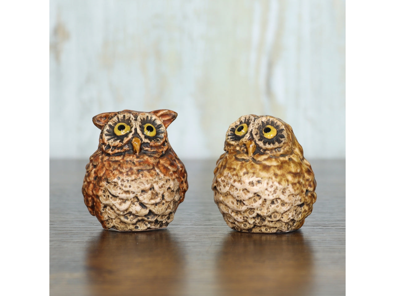 Gufo in gres 5,2x4,8x5,8cm marrone 2 assortimenti