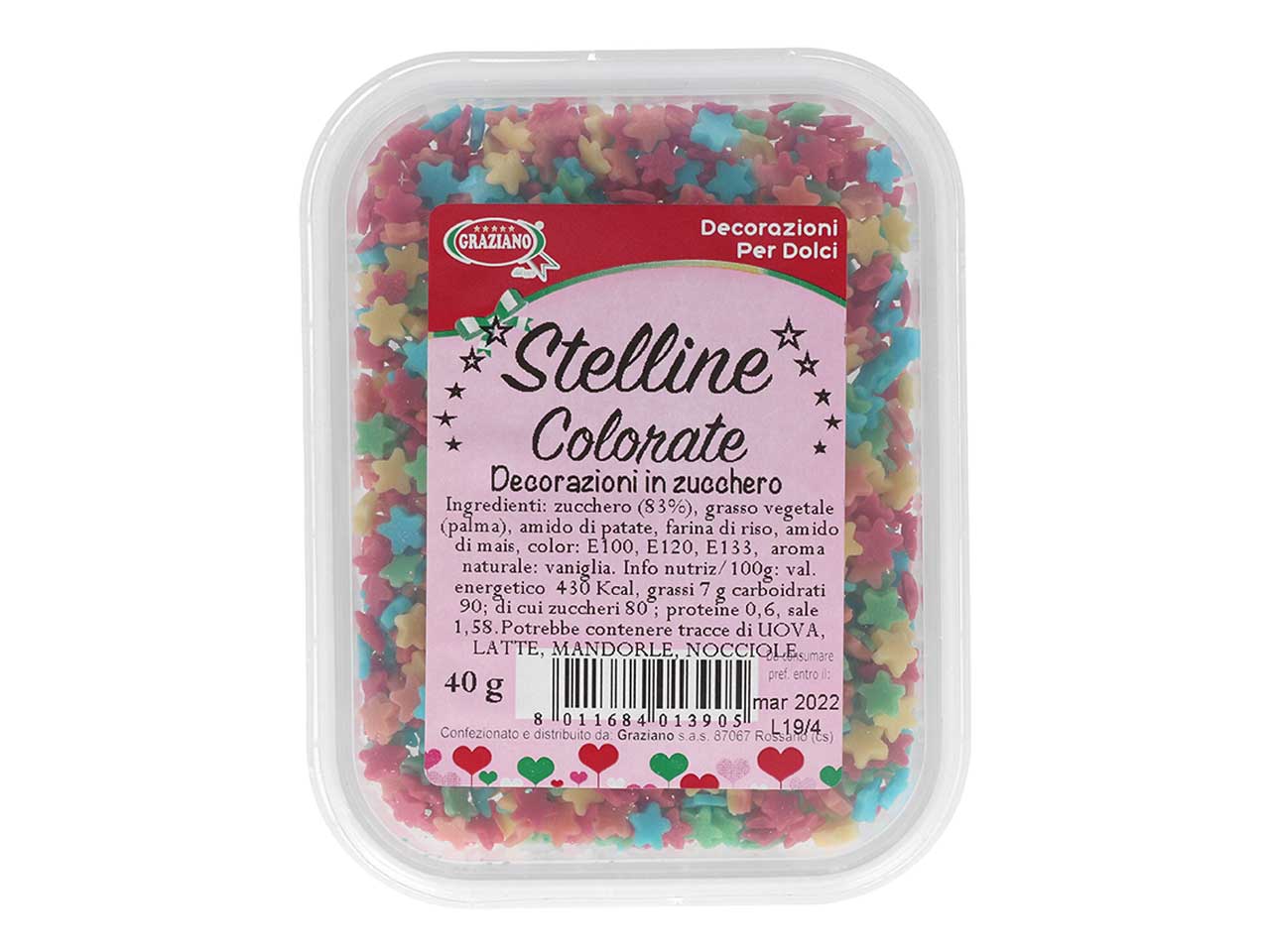 Stelline di zucchero colorate 40gr