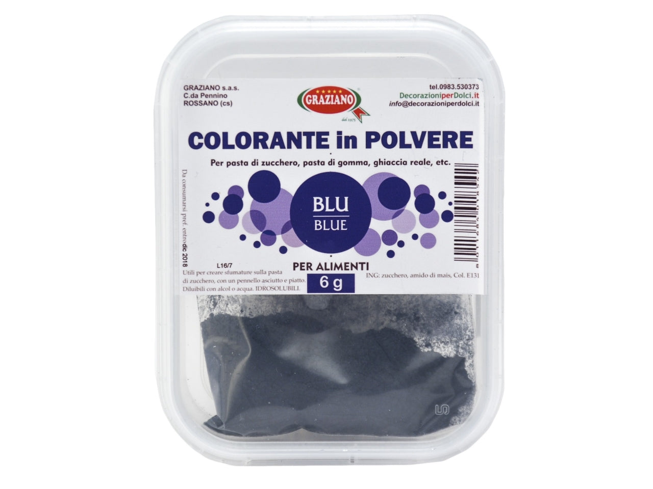 Colorante polvere blu 6gr