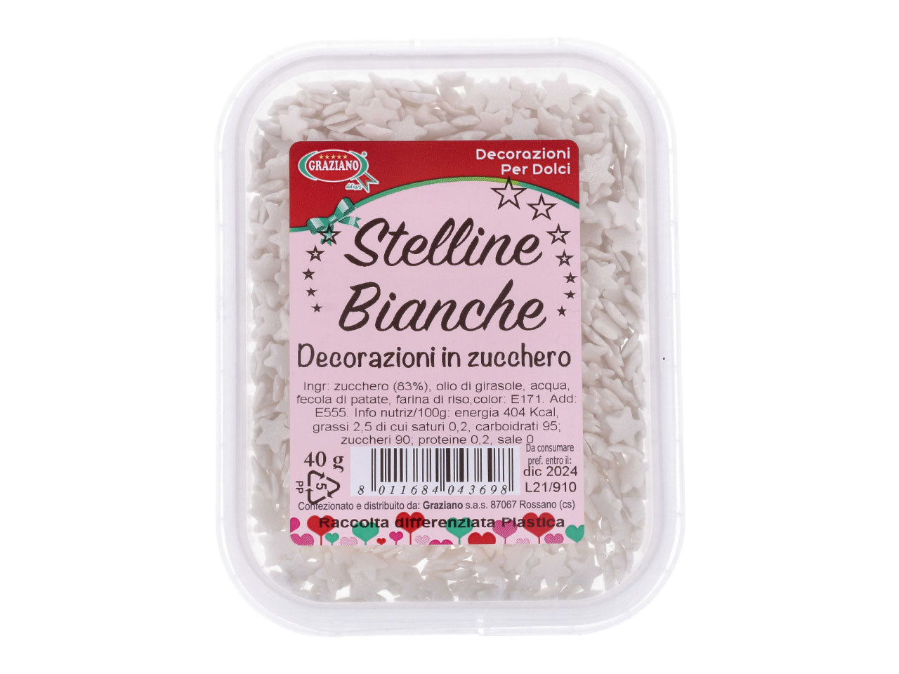 Stelline di zucchero bianche 40gr