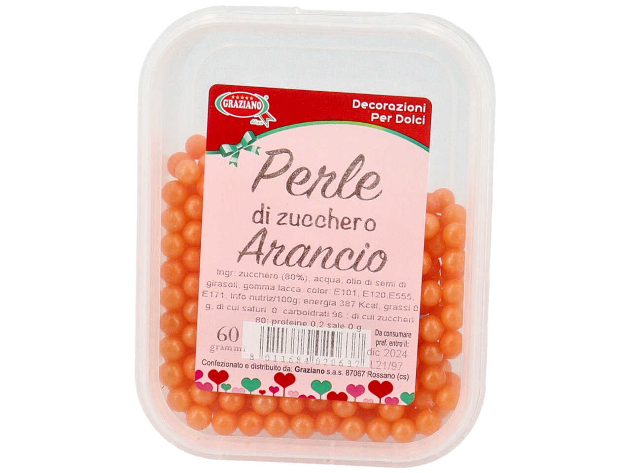 Perle di zucchero arancio 60gr