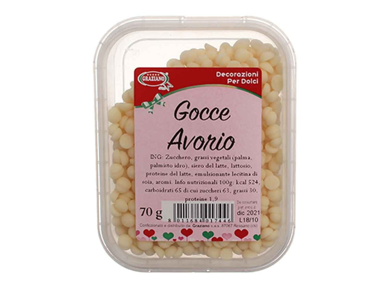 Gocce di cioccolato bianco 70g