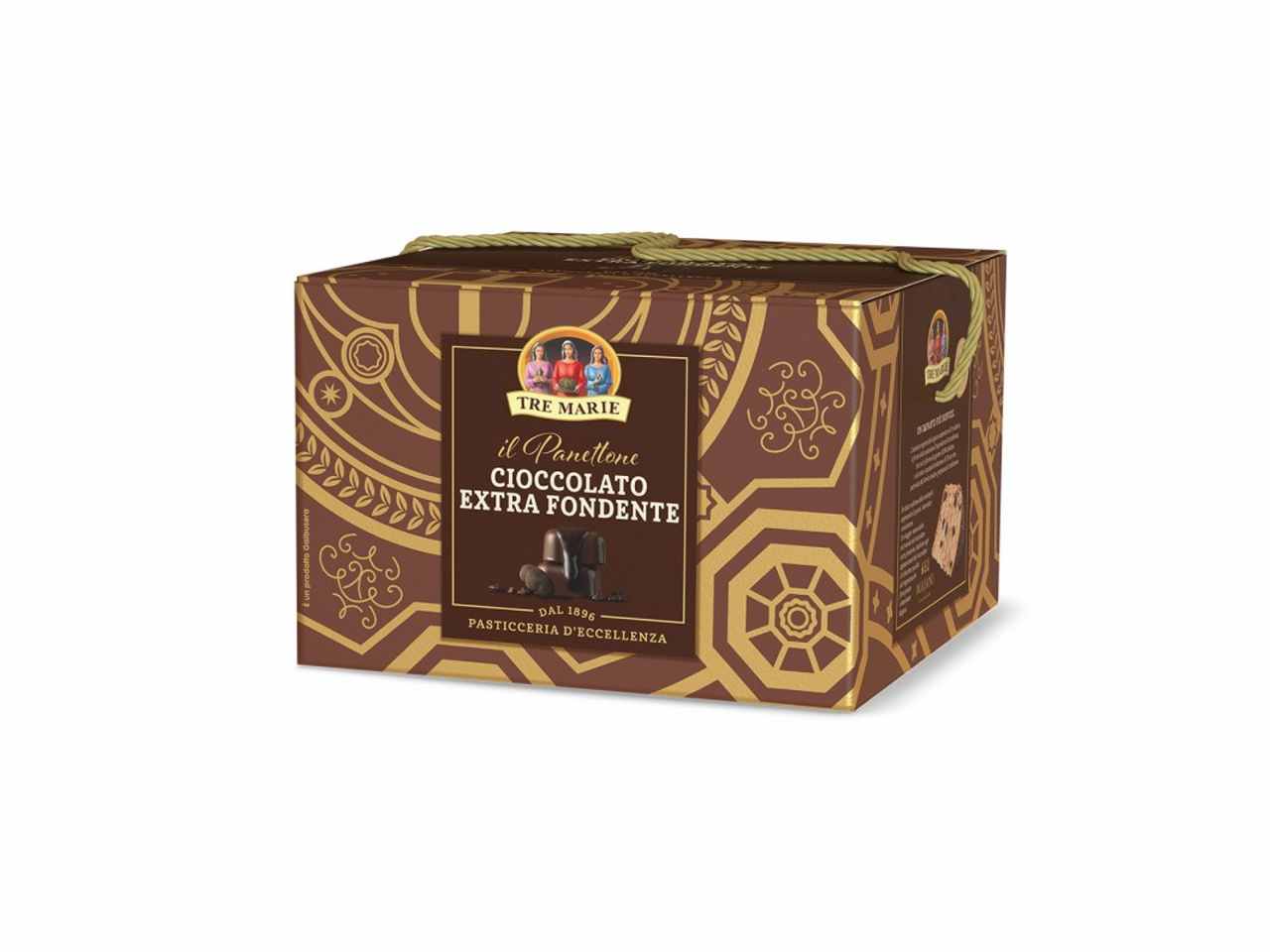 Tre Marie il panettone da 900gr al cioccolato extra fondente in scatola regalo $