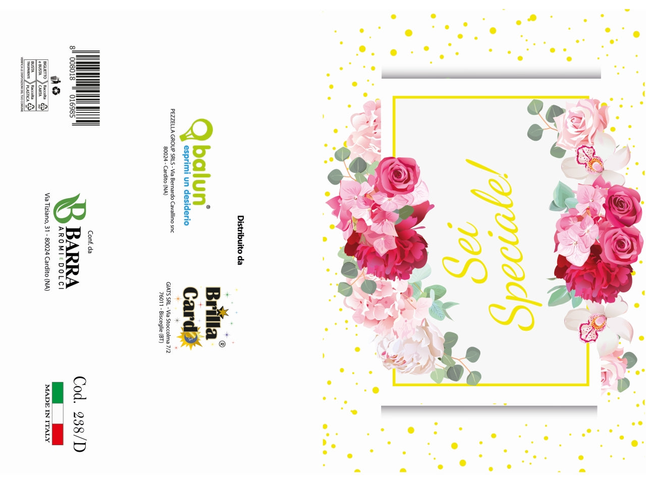 Biglietto auguri laminato 238