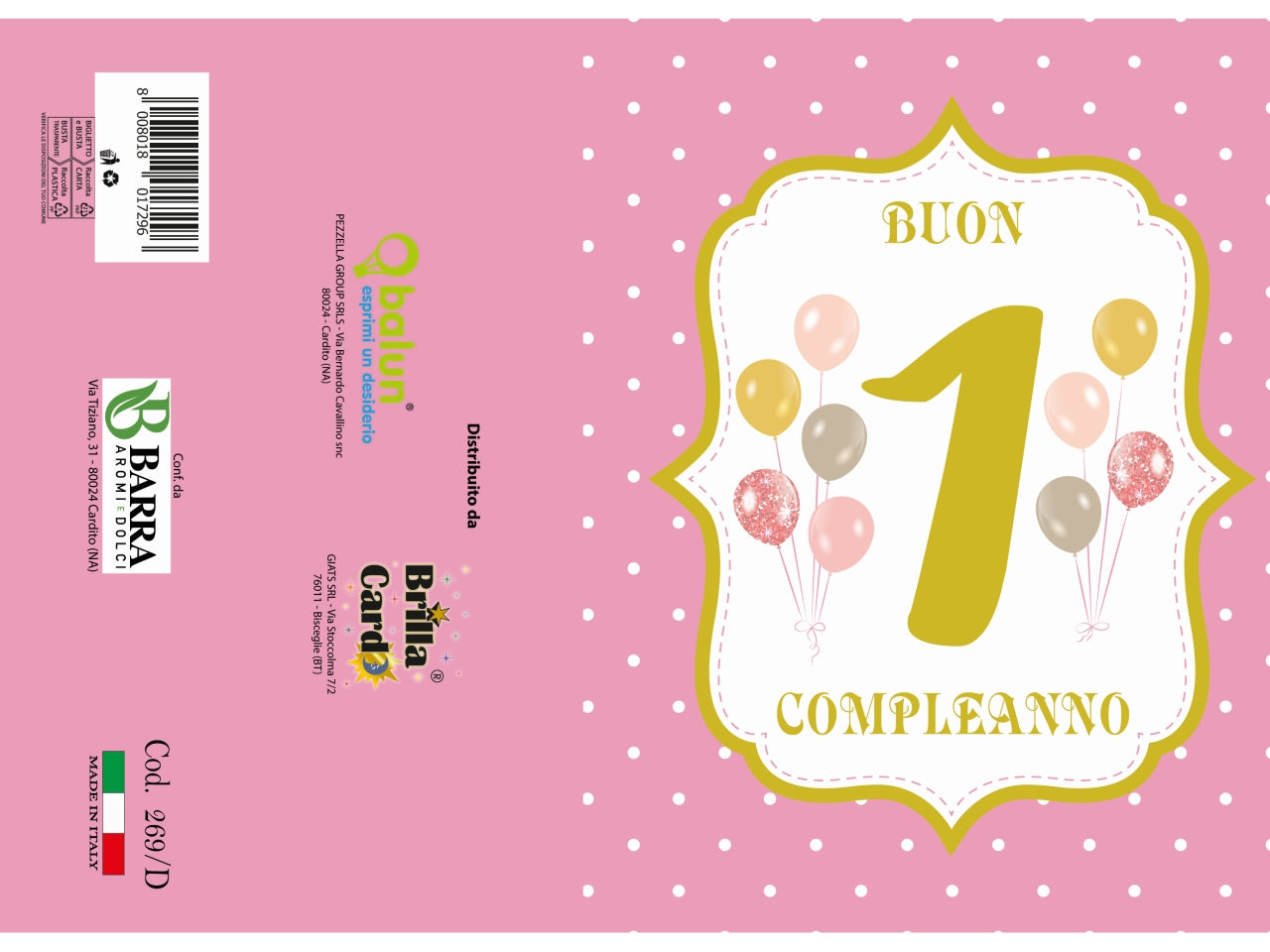 Biglietto auguri laminato cod.269